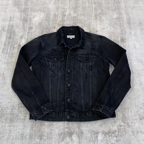 y*u様 S GOD ONLY KNOWS Denim Jacket BLACK unisex-denim-jacket-black-